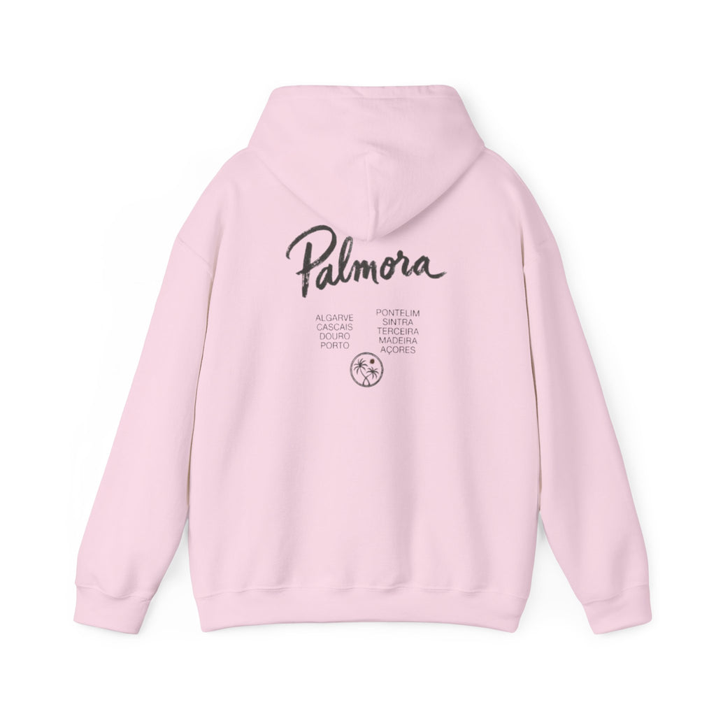 Palmora Palm Trees Hoodie — Minimal Coastal Graphic Pullover