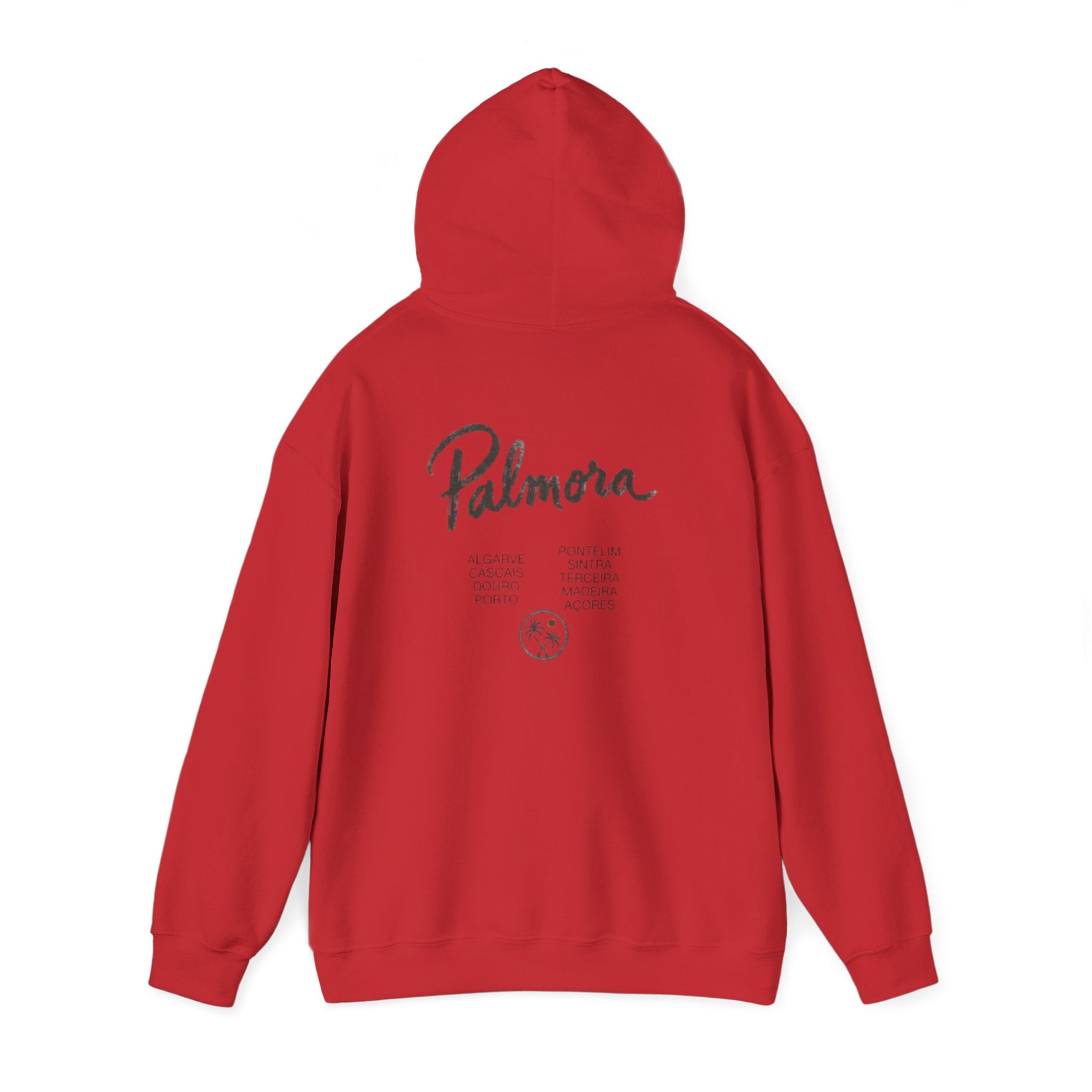 Palmora Palm Trees Hoodie — Minimal Coastal Graphic Pullover