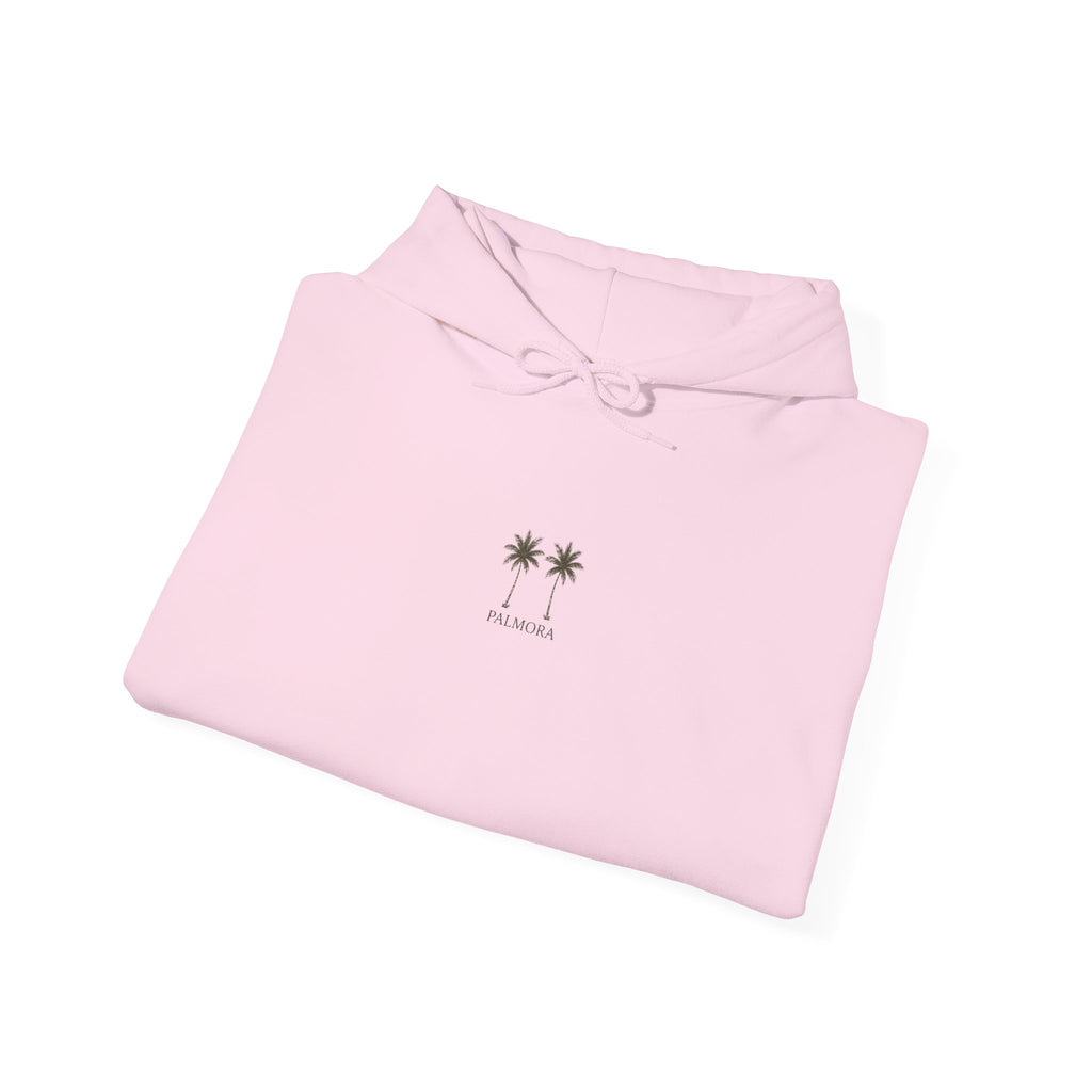 Palmora Palm Trees Hoodie — Minimal Coastal Graphic Pullover