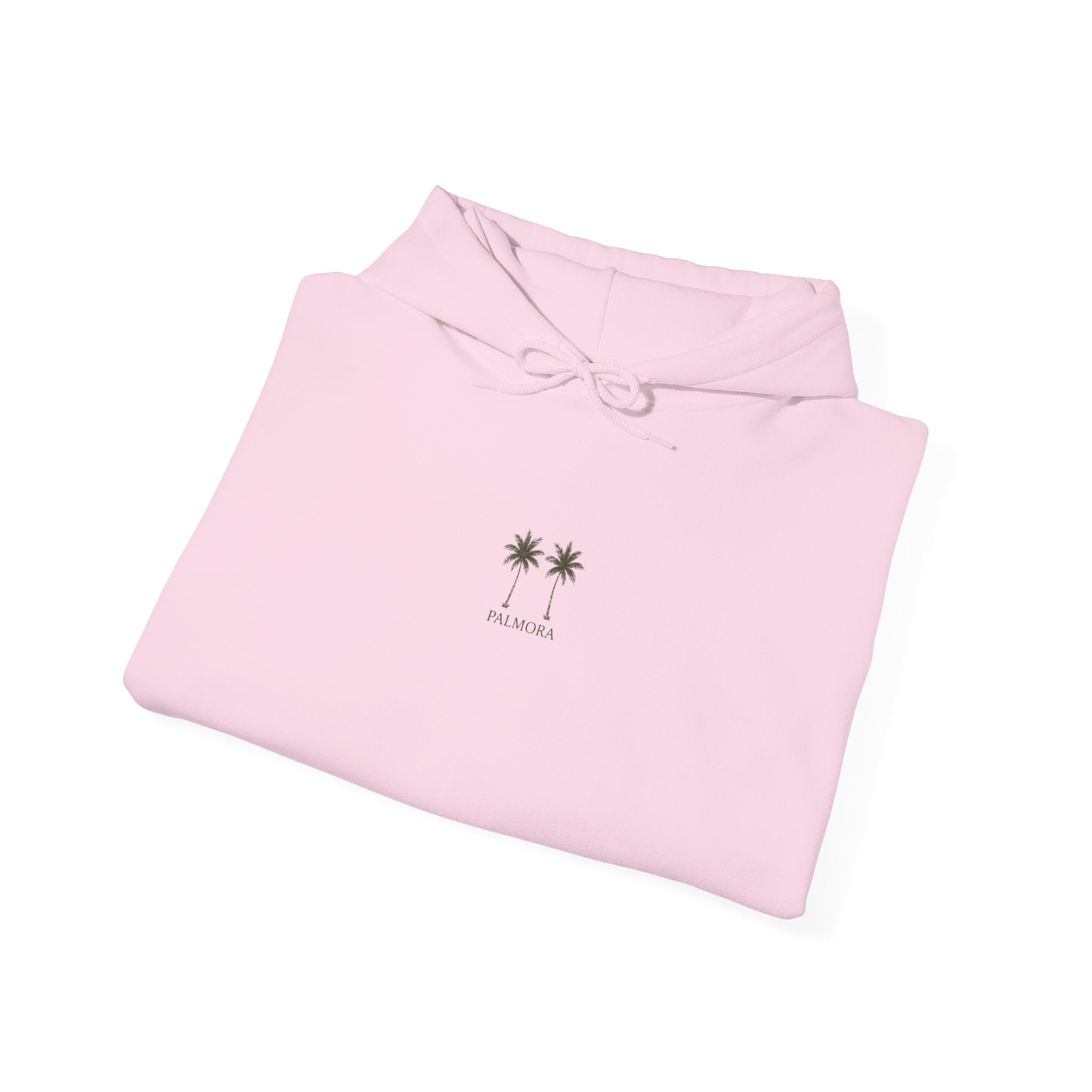 Palmora Palm Trees Hoodie — Minimal Coastal Graphic Pullover