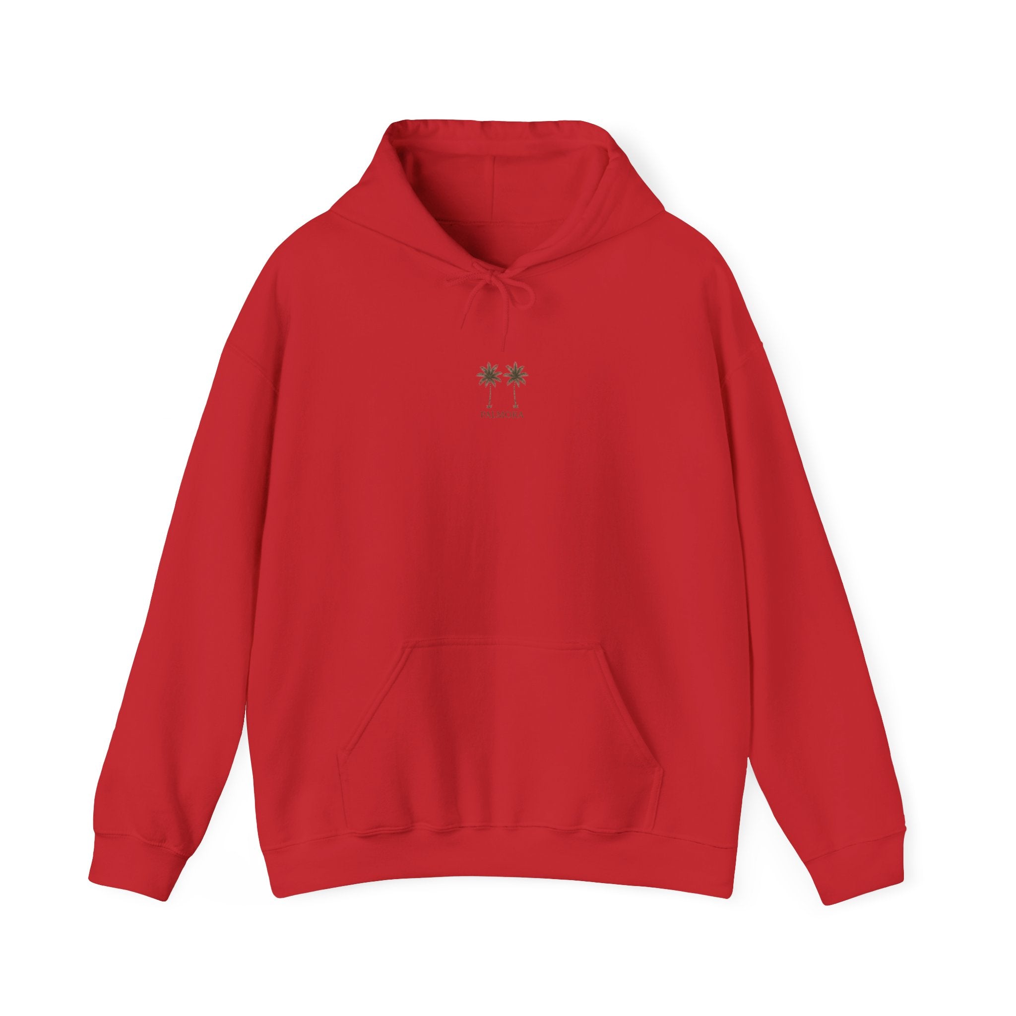 Palmora Palm Trees Hoodie — Minimal Coastal Graphic Pullover