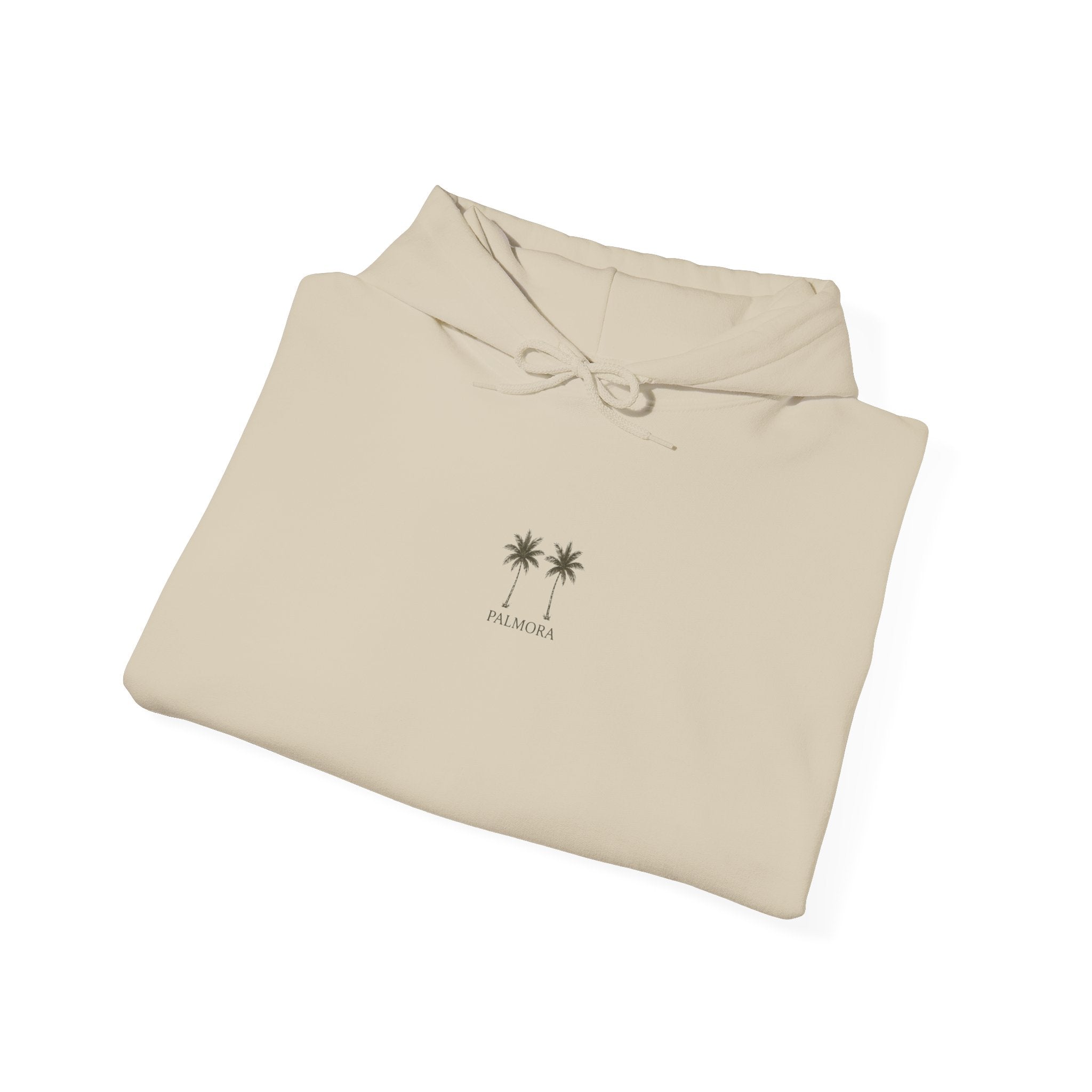 Palmora Palm Trees Hoodie — Minimal Coastal Graphic Pullover