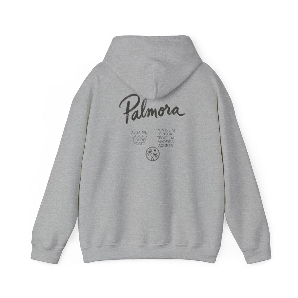 Palmora Palm Trees Hoodie — Minimal Coastal Graphic Pullover