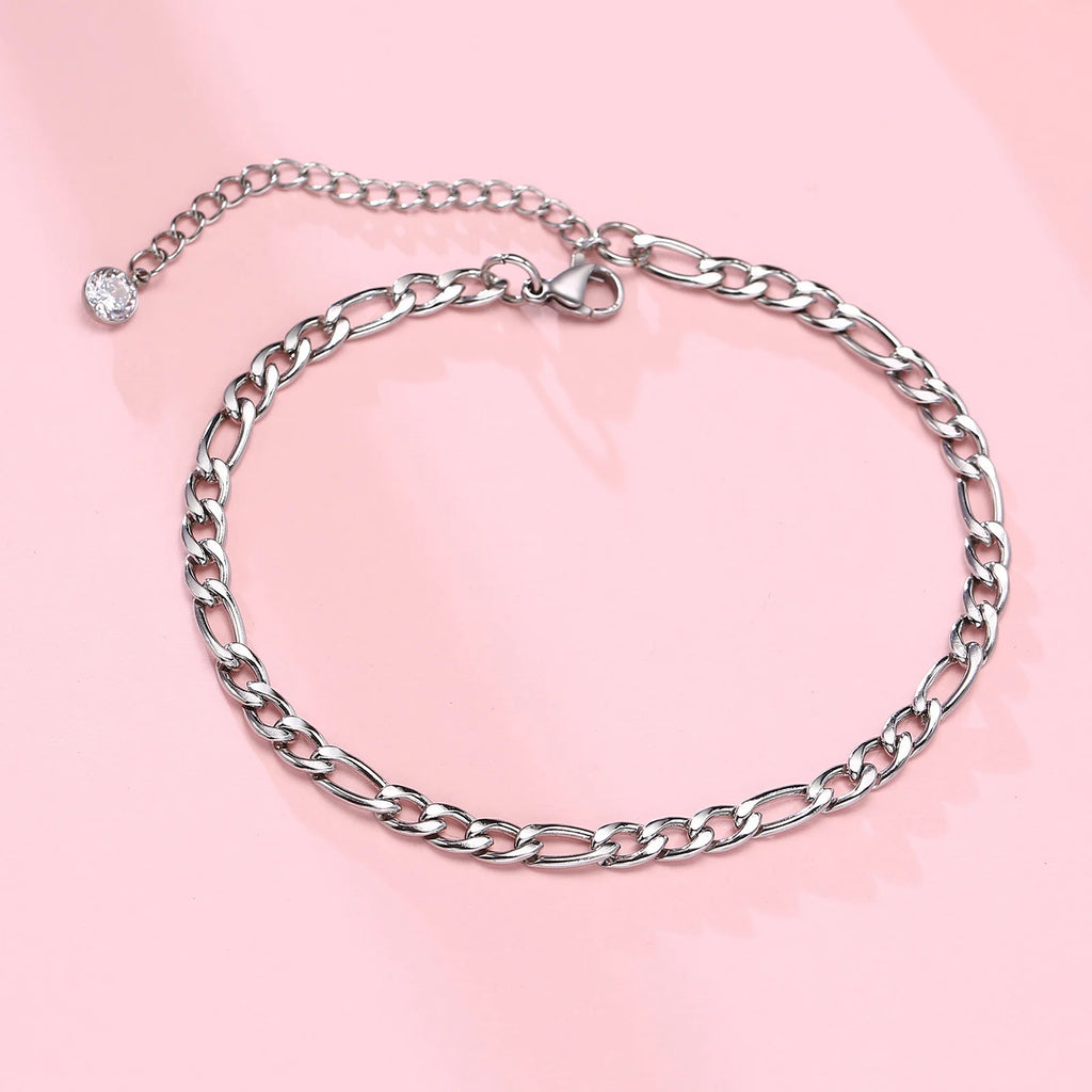 Rope Anklet, Stainless Steel Rope Ankle, Anklets Bracelets for Men Women, Adjustable Twisted Rope Bracelet Gift