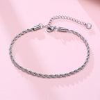 Rope Anklet, Stainless Steel Rope Ankle, Anklets Bracelets for Men Women, Adjustable Twisted Rope Bracelet Gift