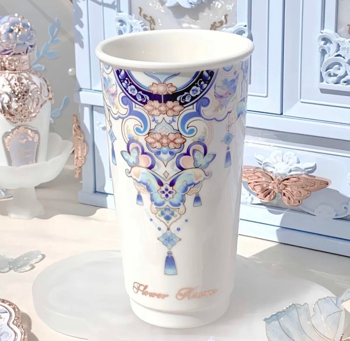 Flower Knows Moonlight Mermaid Cup Exquisite Relief Water Cup