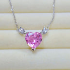 Light Luxury 925 Sterling Silver Pink Diamond Love Zircon Pendant Niche Exquisite Ladies Necklace Birthday Banquet Jewelry