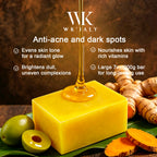 WK JALY Natural Turmeric Soap, Vitamin E + Vitamin C Body Wash, Remove Acne, Dark Spots, Even Skin Tone for Women, 200g/7oz