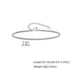 Minimalist Unisex Stainless Steel Box Chain Thin Link Adjustable Anklets for Men Women Basic Stackable Casual Beach Foot Jewelry