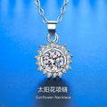 925 Sterling Sliver Necklace Pendant 5A Shining Zircon for Woman Fine Wedding Jewelry Accessories Simulated Diamond Party Gifts