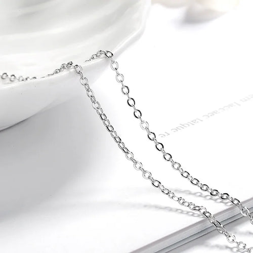 925 Sterling Sliver Necklace Pendant 5A Shining Zircon for Woman Fine Wedding Jewelry Accessories Simulated Diamond Party Gifts