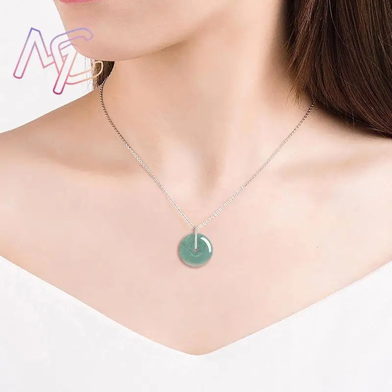 Myanmar Jadeite Snake Cross Pendant Necklace Burmese Jade Charm Fashion Accessories Vintage Luxury Lucky Real Jewelry