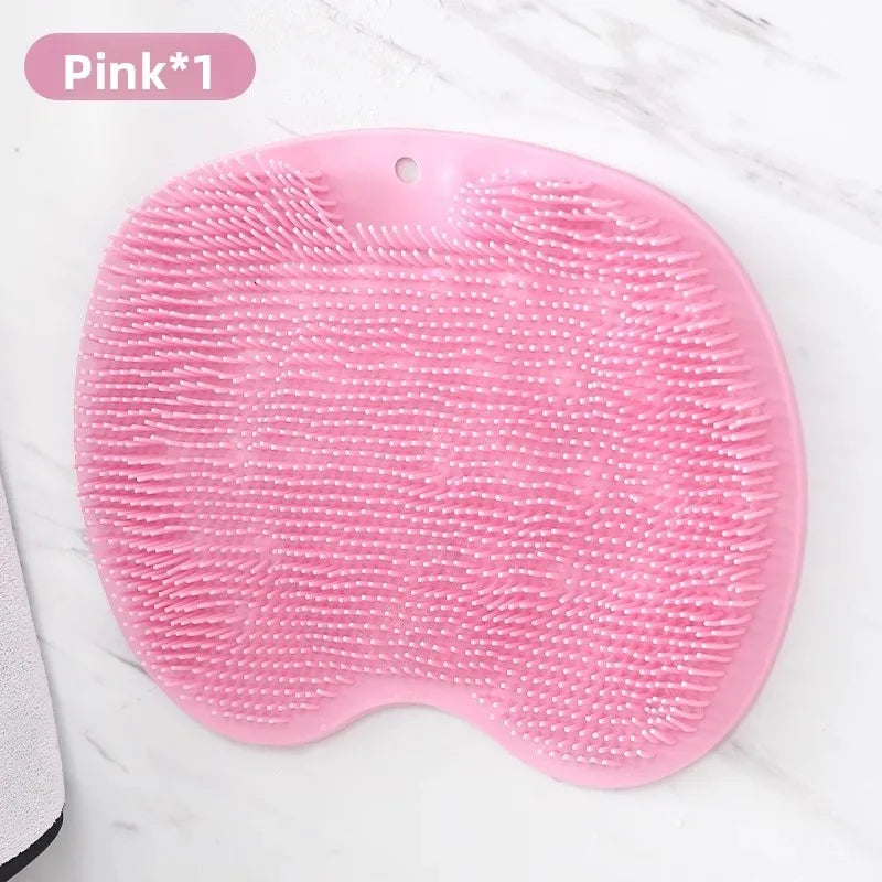 Shower Massage Anti-Slip Mat – Dual Use for Back Scrubbing & Foot Care, Soft Bristles, Strong Adsorption Suction Cups