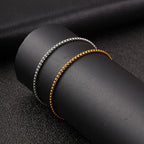 Minimalist Unisex Stainless Steel Box Chain Thin Link Adjustable Anklets for Men Women Basic Stackable Casual Beach Foot Jewelry