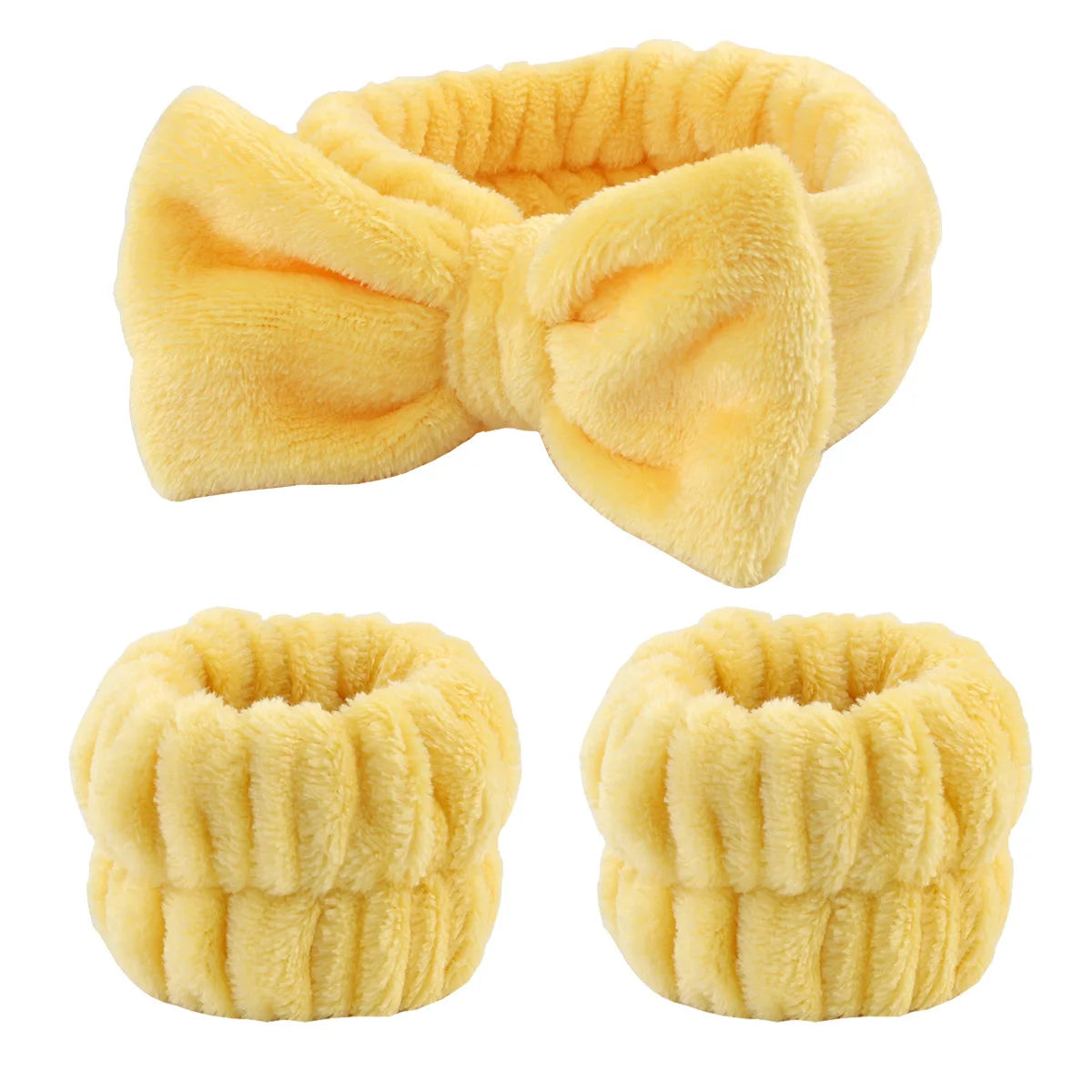 Wash Face Headbands For Women Coral Fleece Hair Bands Cuff Waterproof Bands Absorbent Wristbands Head Band Hair Accessories Set