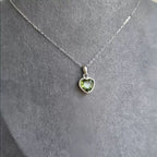 Sweet Female Necklace 925 Sterling Silver Love Heart Shaped Blue Zircon Pendant Necklace for Women Party Clavicle Chain Jewelry