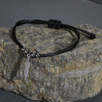 Casual Handmade Braided String Rope Chain Anklets for Men,Stylish Feather Beads Charm Ankle Bracelet,Beach Barefoot Gift Jewelry