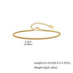 Minimalist Unisex Stainless Steel Box Chain Thin Link Adjustable Anklets for Men Women Basic Stackable Casual Beach Foot Jewelry