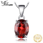 JewelryPalace Natural Garnet Amethyst Citrine Peridot Blue Topaz 925 Sterling Silver Pendant Necklace Gemstone Jewelry No Chain