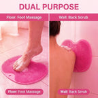 Shower Massage Anti-Slip Mat – Dual Use for Back Scrubbing & Foot Care, Soft Bristles, Strong Adsorption Suction Cups