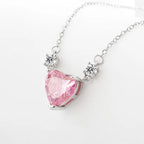 Light Luxury 925 Sterling Silver Pink Diamond Love Zircon Pendant Niche Exquisite Ladies Necklace Birthday Banquet Jewelry