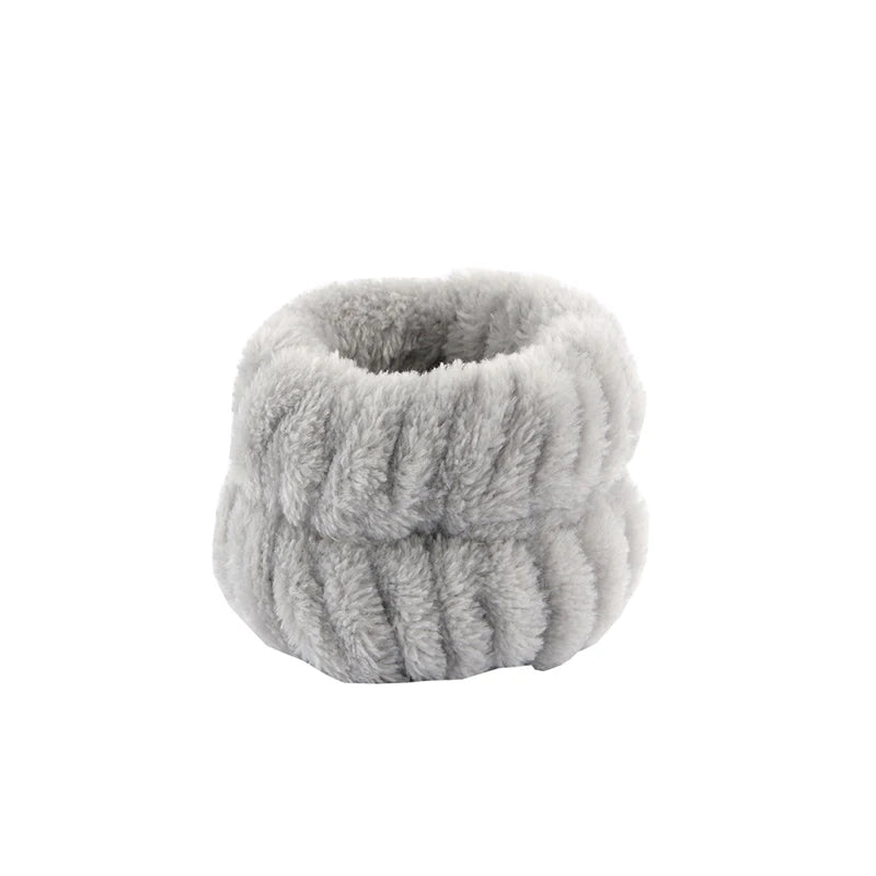 Wash Face Headbands For Women Coral Fleece Hair Bands Cuff Waterproof Bands Absorbent Wristbands Head Band Hair Accessories Set