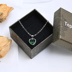 Sweet Female Necklace 925 Sterling Silver Love Heart Shaped Blue Zircon Pendant Necklace for Women Party Clavicle Chain Jewelry