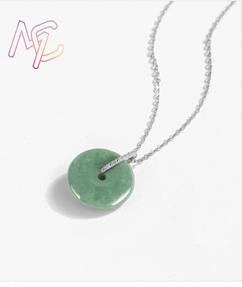 Myanmar Jadeite Snake Cross Pendant Necklace Burmese Jade Charm Fashion Accessories Vintage Luxury Lucky Real Jewelry