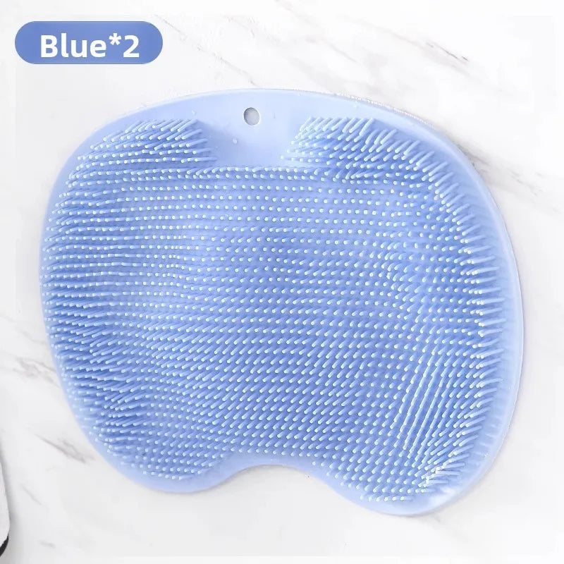 Shower Massage Anti-Slip Mat – Dual Use for Back Scrubbing & Foot Care, Soft Bristles, Strong Adsorption Suction Cups