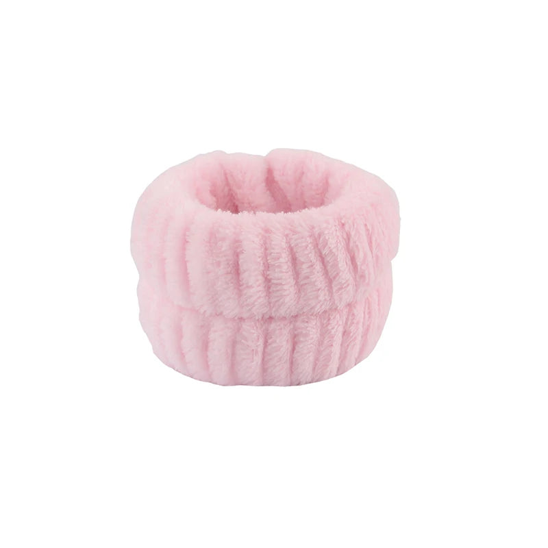 Wash Face Headbands For Women Coral Fleece Hair Bands Cuff Waterproof Bands Absorbent Wristbands Head Band Hair Accessories Set