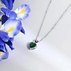 Sweet Female Necklace 925 Sterling Silver Love Heart Shaped Blue Zircon Pendant Necklace for Women Party Clavicle Chain Jewelry