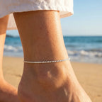Minimalist Unisex Stainless Steel Box Chain Thin Link Adjustable Anklets for Men Women Basic Stackable Casual Beach Foot Jewelry