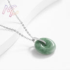 Myanmar Jadeite Snake Cross Pendant Necklace Burmese Jade Charm Fashion Accessories Vintage Luxury Lucky Real Jewelry
