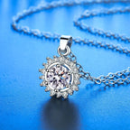 925 Sterling Sliver Necklace Pendant 5A Shining Zircon for Woman Fine Wedding Jewelry Accessories Simulated Diamond Party Gifts