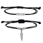 Casual Handmade Braided String Rope Chain Anklets for Men,Stylish Feather Beads Charm Ankle Bracelet,Beach Barefoot Gift Jewelry